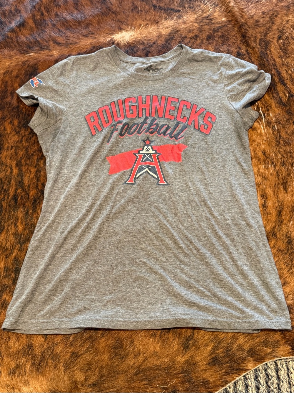 XFL Houston Roughnecks T-shirt Women’s XL 4Her Short Sleeve Blend Fabric Gray
